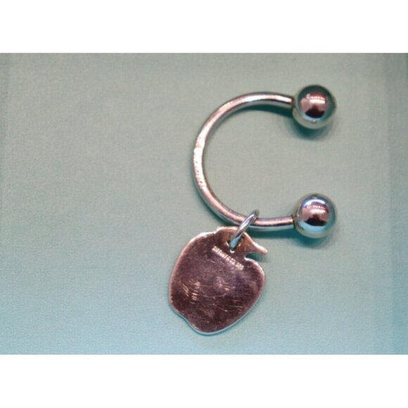 Tiffany & Co. Elsa Peretti Unisex Silver Apple Key Chain 925 Vintage Key Ring - Picture 3 of 6